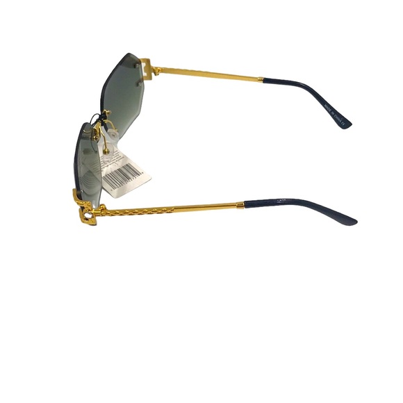 Frameless 🕶 Unisex Green Lens eyewear sunglasses - Picture 2 of 5